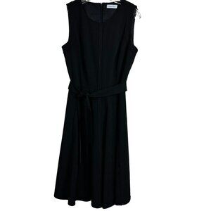 Calvin Klein‎ Black A-line Sleeveless Flared Plain Office Style Size 3P